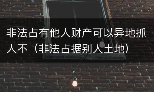 非法占有他人财产可以异地抓人不（非法占据别人土地）