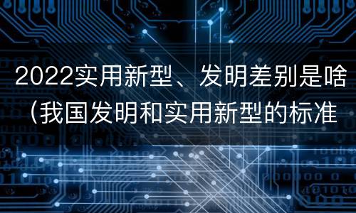 2022实用新型、发明差别是啥（我国发明和实用新型的标准）