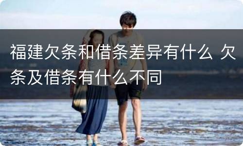 福建欠条和借条差异有什么 欠条及借条有什么不同