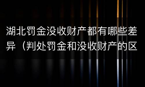 湖北罚金没收财产都有哪些差异（判处罚金和没收财产的区别）