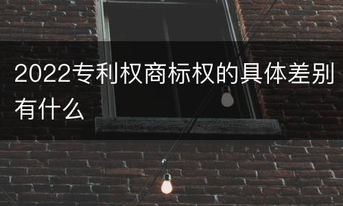 2022专利权商标权的具体差别有什么