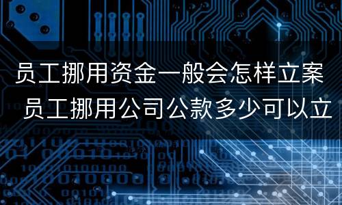 员工挪用资金一般会怎样立案 员工挪用公司公款多少可以立案