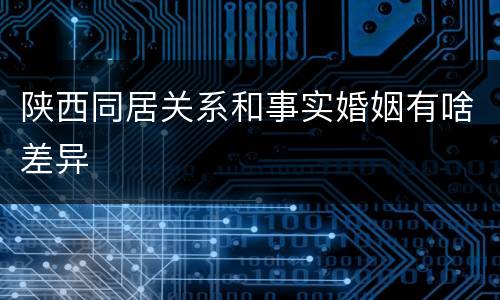 陕西同居关系和事实婚姻有啥差异