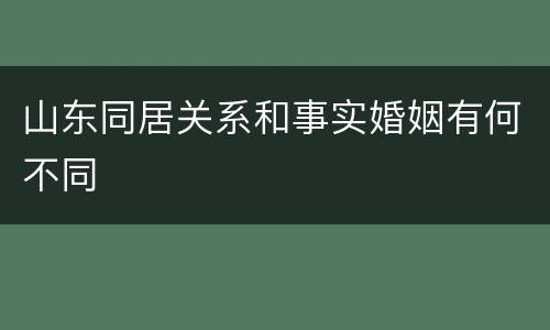 山东同居关系和事实婚姻有何不同