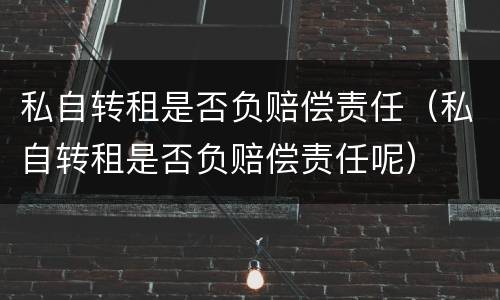 私自转租是否负赔偿责任（私自转租是否负赔偿责任呢）