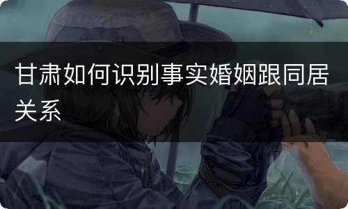 甘肃如何识别事实婚姻跟同居关系