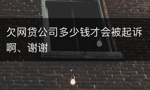 欠网贷公司多少钱才会被起诉啊、谢谢