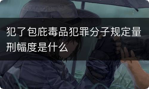 犯了包庇毒品犯罪分子规定量刑幅度是什么