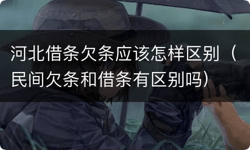河北借条欠条应该怎样区别（民间欠条和借条有区别吗）