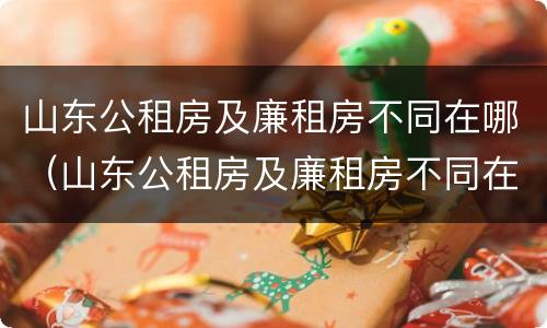 山东公租房及廉租房不同在哪（山东公租房及廉租房不同在哪里）