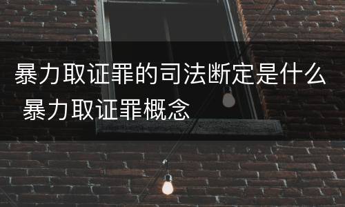 暴力取证罪的司法断定是什么 暴力取证罪概念