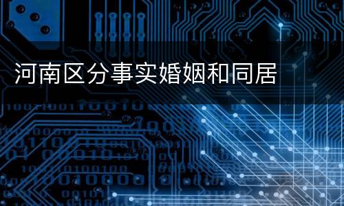 河南区分事实婚姻和同居