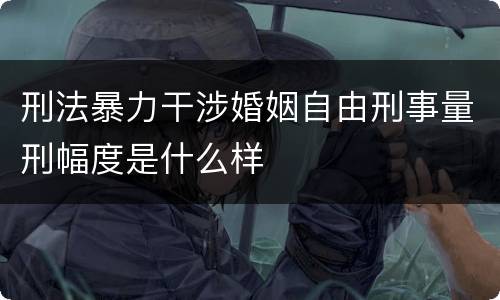 刑法暴力干涉婚姻自由刑事量刑幅度是什么样