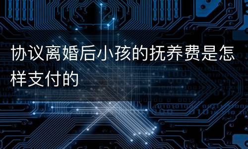 协议离婚后小孩的抚养费是怎样支付的