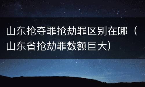 山东抢夺罪抢劫罪区别在哪（山东省抢劫罪数额巨大）