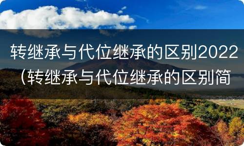 转继承与代位继承的区别2022（转继承与代位继承的区别简述）