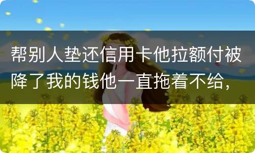 帮别人垫还信用卡他拉额付被降了我的钱他一直拖着不给，我该怎么办16000