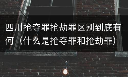 四川抢夺罪抢劫罪区别到底有何（什么是抢夺罪和抢劫罪）
