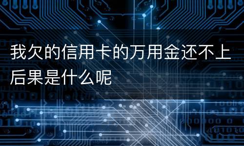 我欠的信用卡的万用金还不上后果是什么呢
