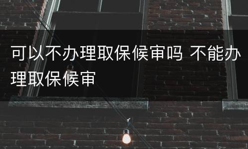 可以不办理取保候审吗 不能办理取保候审