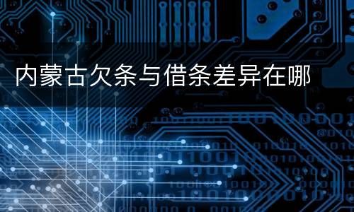 内蒙古欠条与借条差异在哪