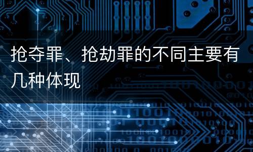 抢夺罪、抢劫罪的不同主要有几种体现
