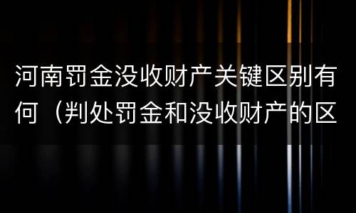 河南罚金没收财产关键区别有何（判处罚金和没收财产的区别）