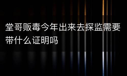 堂哥贩毒今年出来去探监需要带什么证明吗