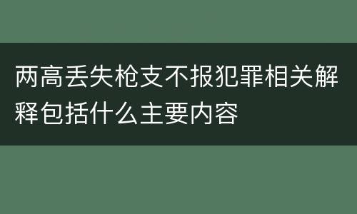两高丢失枪支不报犯罪相关解释包括什么主要内容