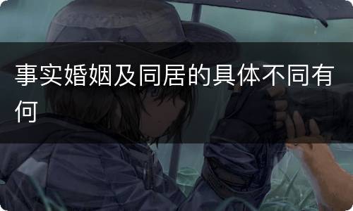事实婚姻及同居的具体不同有何