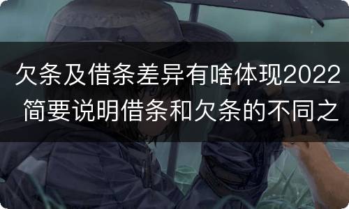 欠条及借条差异有啥体现2022 简要说明借条和欠条的不同之处