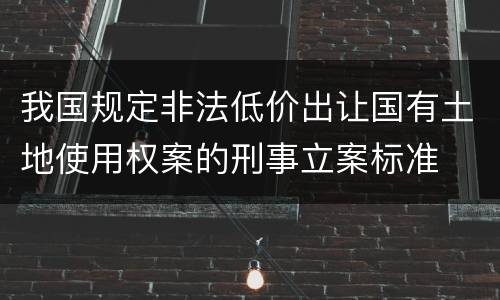 我国规定非法低价出让国有土地使用权案的刑事立案标准