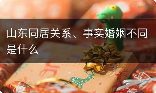 山东同居关系、事实婚姻不同是什么