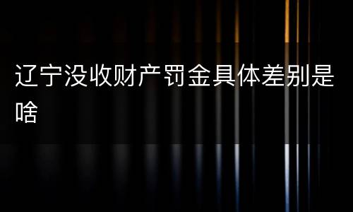 辽宁没收财产罚金具体差别是啥