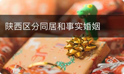 陕西区分同居和事实婚姻