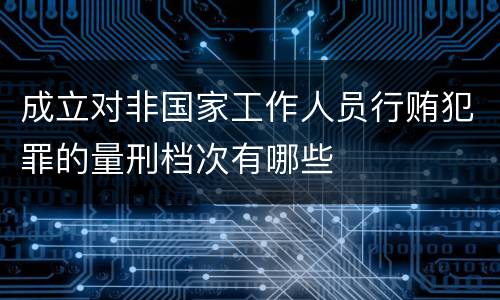 成立对非国家工作人员行贿犯罪的量刑档次有哪些
