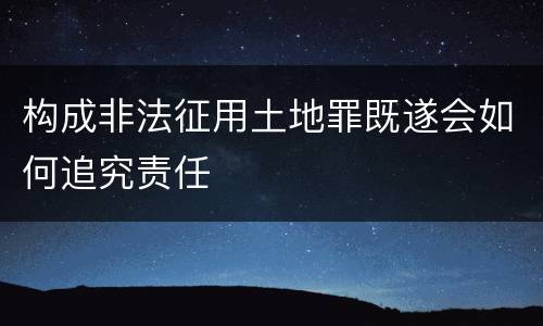 构成非法征用土地罪既遂会如何追究责任