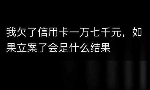 我欠了信用卡一万七千元，如果立案了会是什么结果