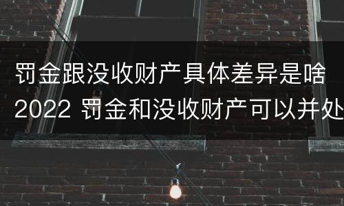 罚金跟没收财产具体差异是啥2022 罚金和没收财产可以并处吗