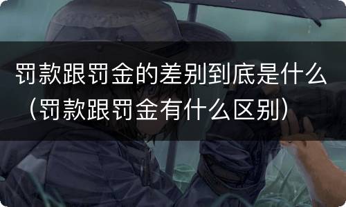 罚款跟罚金的差别到底是什么（罚款跟罚金有什么区别）