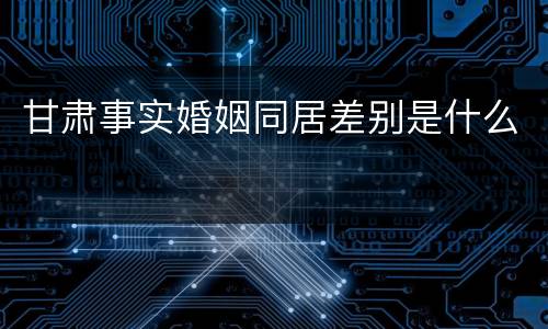 甘肃事实婚姻同居差别是什么