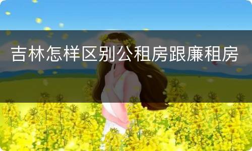 吉林怎样区别公租房跟廉租房