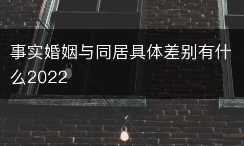 事实婚姻与同居具体差别有什么2022