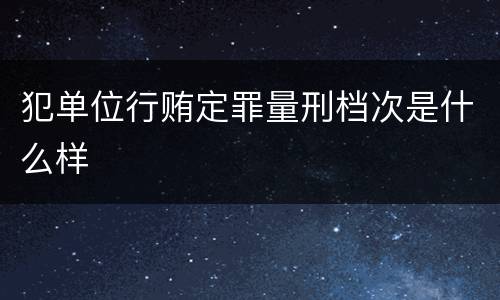 犯单位行贿定罪量刑档次是什么样