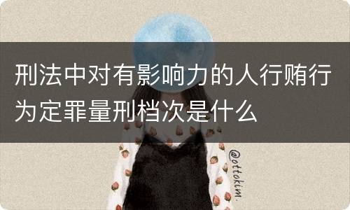 刑法中对有影响力的人行贿行为定罪量刑档次是什么