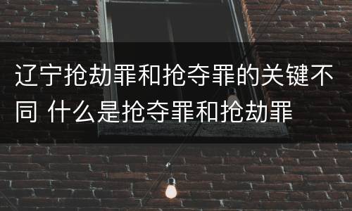 辽宁抢劫罪和抢夺罪的关键不同 什么是抢夺罪和抢劫罪