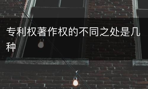 专利权著作权的不同之处是几种