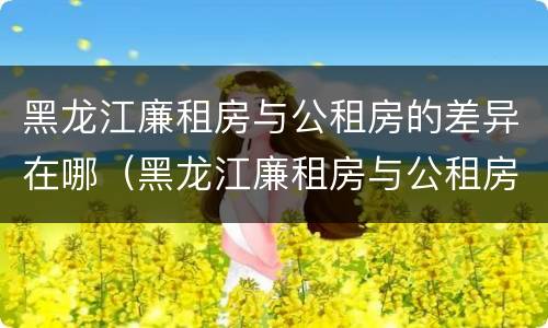 黑龙江廉租房与公租房的差异在哪（黑龙江廉租房与公租房的差异在哪里）