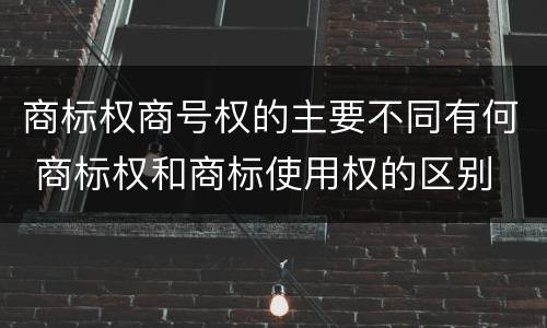 商标权商号权的主要不同有何 商标权和商标使用权的区别