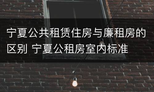 宁夏公共租赁住房与廉租房的区别 宁夏公租房室内标准